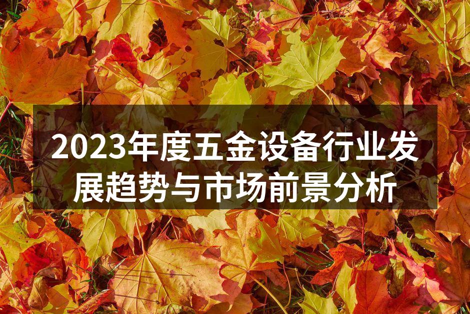2023年度五金设备行业发展趋势与市场前景分析